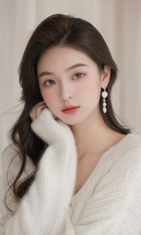 06981-772092738-The image portrays a young woman with a delicate and ethereal appearance. She dons a white knitted sweater that gives off a warm.png